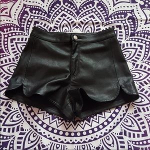 Leather shorts